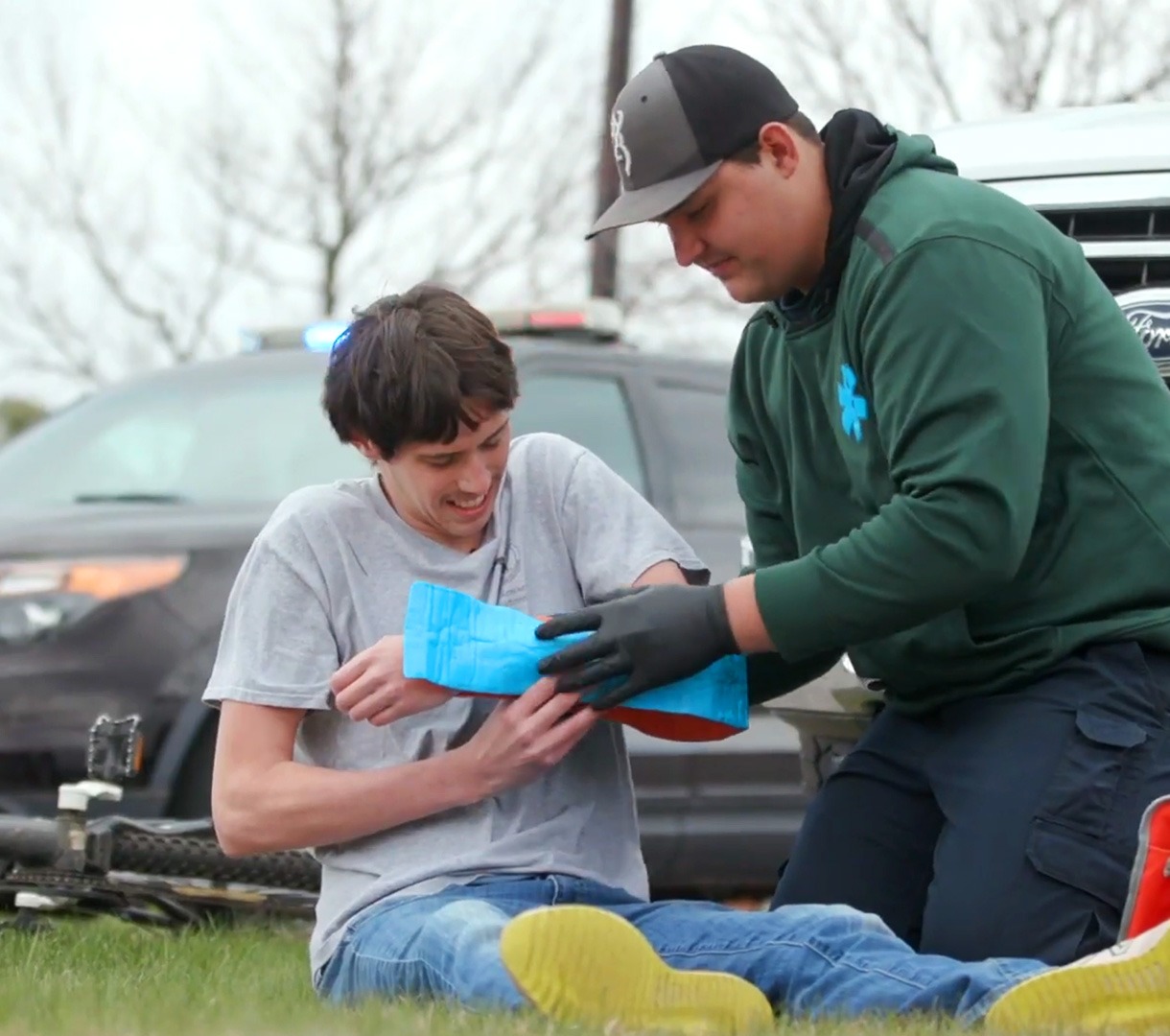 Student in Wilderness EMS training