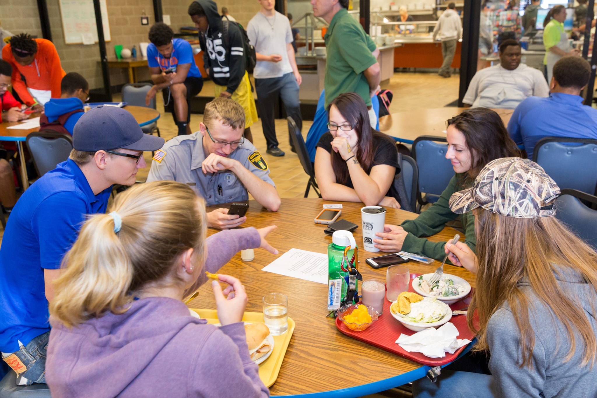 Students eating at the VCC cafeteria